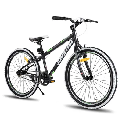 Produktbild von JOYSTAR 24 Zoll Kinderfahrrad für Jungen & Mädchen im Alter von 7-12 Jahren Hardtail Mountainbike für Kinder mit 1-Gang,Schwarz