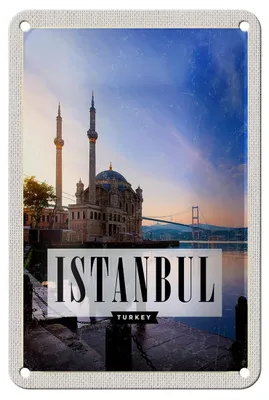 Produktbild von Blechschild Reise 12x18cm Istanbul Turkey Moschee Meer