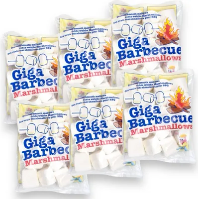 Produktbild von Mr. Mallo Giga Barbecue Marshmallows 6x400g – XXL Mäusespeck 2400g zum Grillen & Lagerfeuer