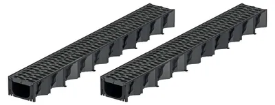 Produktbild von 2x1m ACO Hexaline 2.0 Entwässerungsrinne mit Microgrip Stegrost Rinne Bodenrinne Terrassenrinne