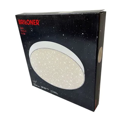 Productafbeelding van Briloner LED-plafondlamp Flame Star, wit, Ø 28,7 cm, met sterrenhemelmotief