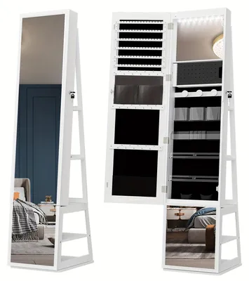 Produktbild von Schmuckkästchen - Schmuckschrank - Schmuckaufbewahrungsbox - Schminkschrank - Spiegelschrank - 360° drehbarer Spiegel