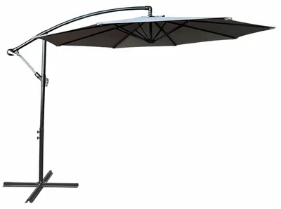 Image de raumhirsch : Parasol ASTER, 300x300 cm. Parasol de jardin, parasol de marché, parasol à manivelle, inclinable, imperméable, gris clair