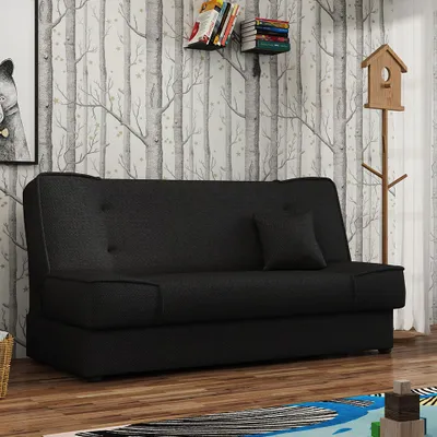 Produktbild von MIRJAN24 Schlafsofa Gabi mit Bettkasten, 3 Sitzer Sofa, Couch mit Schlaffunktion, Stilvoll Bettsofa, Wohnzimmer Polstersofa (Inari 100)