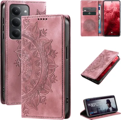 Produktbild von Mandala Handyhülle für Xiaomi Redmi 15 / 15 5G RFID Schutz Klapphülle Case Cover Design Schutzhülle Farbe: Rosa