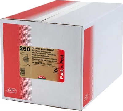 Produktbild von GPV Faltenversandtaschen C4 braun 229 x 324 mm,