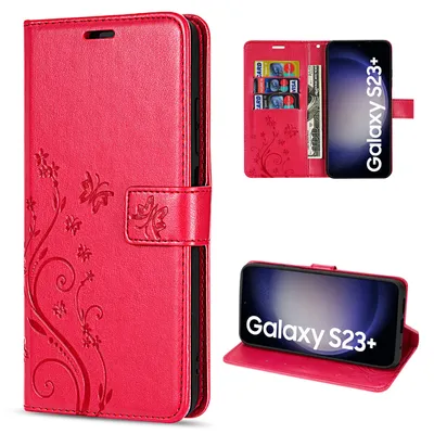 Produktbild von Handy Tasche für Samsung Galaxy S23+ Handyhülle Blumen Hülle Etui Wallet Case