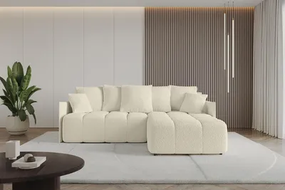 Produktbild von ALTDECOR Ecksofa mit Schlaffunktion und Bettkasten LONLI-L 251x189x68 cm Beige - Corner Sofa Bett Eckcouch Couch L-Form Schlafcouch Ausziehbar Wohnlandschaft Schlafsofa Cauchsofa