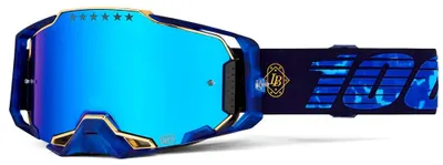 Productafbeelding van 100percent Armega Bruni Signature offroad bril, blauw, met blauwe spiegelglazen