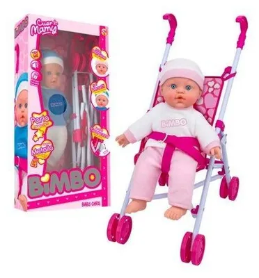 Image de Poupée Bambola de 41 cm avec poussette