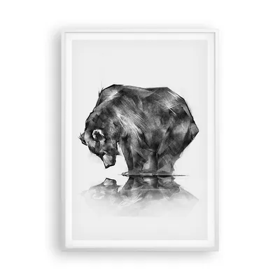 Produktbild von Gerahmtes Poster - Weißer Rahmen - Bär Tier - 70x100 cm - Wand Bild - Wanddeko - Wandbilder - Kunstposter - Wandposter - Bilderrahmen - Bilder - Kunstdruck - Wandbild - P2WPA70x100-3921