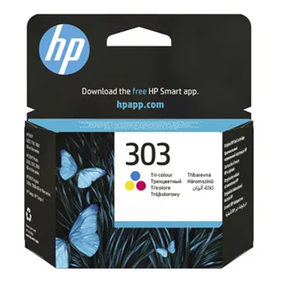 Produktbild von HP 303 Cyan/Magenta/Gelb Original Druckerpatrone, Standard, Cyan, Magenta, Gelb, Tinte auf Farbstoffbasis, 1 Stück(e), 165 Seiten, Einzelpackung