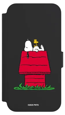 Produktbild von NIVOCASE Klapphülle für Apple iPhone 13  Handyhülle aus Kunst Leder NIVOflip schwarz Hund Peanuts Snoopy