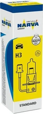 Produktbild von 1x NARVA H3 Glühlampe Fernlicht 12V 55W PK22s Halogen 483213000