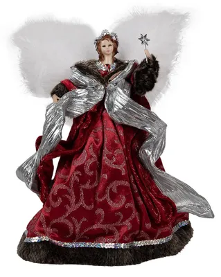 Image de Clayre & Eef Décoration de Noël Ange 28 cm Rouge Plastique