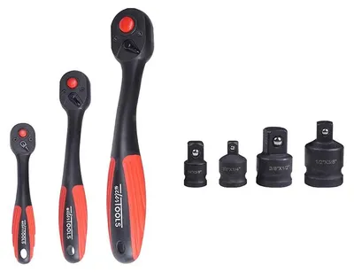 Produktbild von Ratschen Knarren Kombi Set mit Adapter1/4" , 3/8", 1/2"