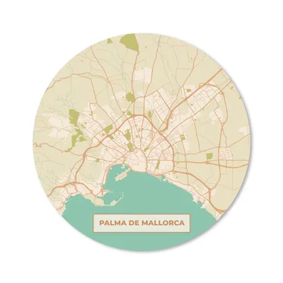 Produktbild von MuchoWow® Mauspad Mousepad Mallorca - Stadtplan - Vintage - Karte 50x50 cm - Mousepads - Maus Mat - Pad - Mausunterlage - Vinyl