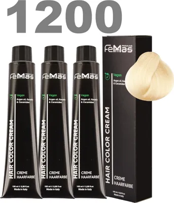 Produktbild von FemMas Haarfarbe mit Arganöl Superaufheller Natural 1200 | 3x100ml