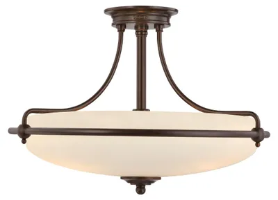 Obrázok produktu pre Stropné svietidlo, kovové sklo, bronz, 4 plamienky, D 53,3 cm