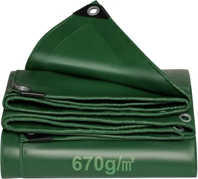 Productafbeelding van Afdekzeil 3x4 m groen, waterdicht PVC-zeil met oogjes voor vrachtwagen, aanhanger en tuinmeubelen