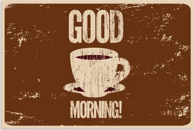 Produktbild von MuchoWow® Poster Kaffee - Sprichwörter - Guten Morgen! - Vintage - Zitate 120x80 cm - Bilder