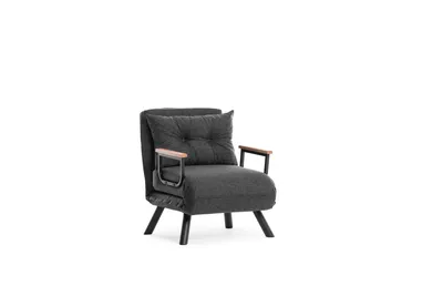 Image de Asir - Fauteuil-lit - Canapé-lit - 1 place - Gris foncé - 60 x 50 x 85 cm
