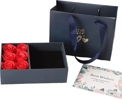 Produktbild von Geschenkbox mit ewigen Rosen, konservierte Blumen, Schmuckschatulle für Frauen, Ehefrau, Mutter, Geburtstag, Muttertag, Valentinstag, Weihnachtsgeschenk A