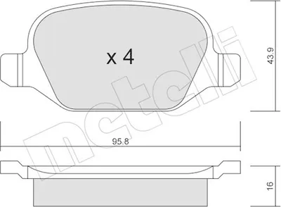 Produktbild von METELLI Bremsbeläge Satz Hinten Bremsklötze für ALFA ROMEO 147 (937) 22-0324-1