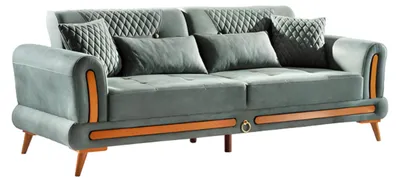 Produktbild von Sofa 3 Sitzer Ledersofa Couch Wohnlandschaft Garnitur Design Modern Sitz