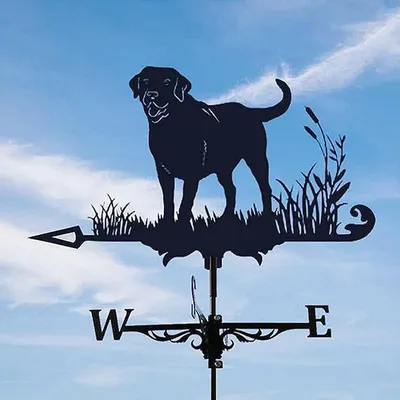 Productafbeelding van Vintage Metalen Windwijzer in Hondvorm voor Tuin en Dak