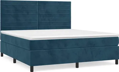 Produktbild von vidaXL Boxspringbett mit Matratze Dunkelblau 160x200 cm Samt