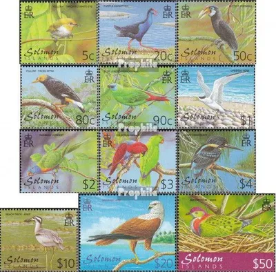 Produktbild von Briefmarken Salomoninseln 2001 Mi 1033-1044 (kompl.Ausg.) postfrisch Vögel