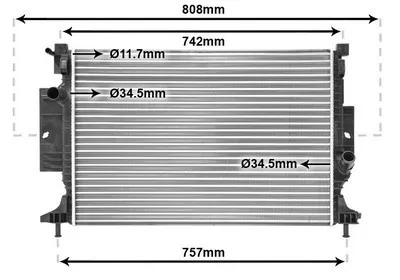 Produktbild von VAN WEZEL 18002643 Kühler Wasserkühler Motorkühler für FORD FOCUS III Turnier Kuga Mk2 (DM2) FOCUS III C-Max II (DXA/CB7, DXA/CEU) Grand C-Max
