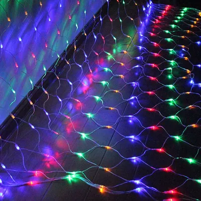 Zdjęcie produktu dla Siatka świetlna LED Jiubiaz 3 * 2M kurtyna świetlna wróżki światło zewnętrzne 8 trybów RGB