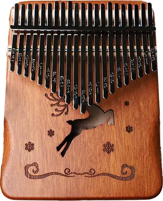 Produktbild von Kalimba Daumenklavier, tragbares 21-Tasten-Mbira-Fingerklavier mit Stimmhammer und Lernanleitung, Weihnachtsgeschenk