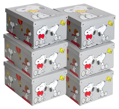 Productafbeelding van Lavatelli Set van 6 Opbergdozen met Deksel Snoopy, 39 x 50 x 24 cm