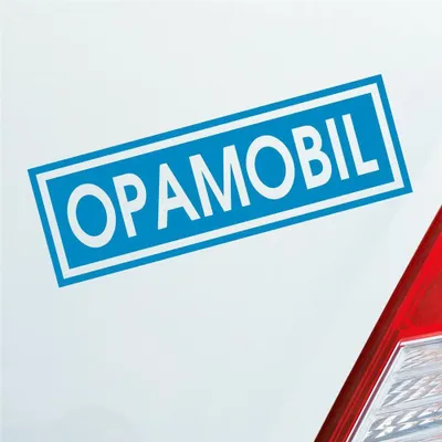 Produktbild von Auto Aufkleber Opamobil Oma Opa Enkel Familie Liebe 15x5 cm Hellblau Sticker Heckscheibenaufkleber