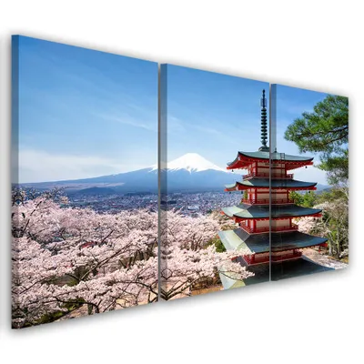 Produktbild von Triptychon auf leinwand blaue landschaften 150x100 cm Feeby blau wandbild bereit zum aufhängen