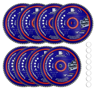 Immagine prodotto di Disco circolare per metallo, diametro 355 mm, 72 denti, in metallo duro (TCT), foro da 30/25,4 mm, confezione da 10 pezzi