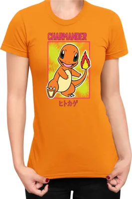 Zdjęcie produktu dla Koszulka Damska Japan Manga Anime Comics Pokemon 022, Lady M / Pomarańczowy
