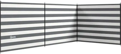 Produktbild von Outsunny Windschutz Camping Sichtschutz mit 4 Stahlstangen Tragetasche Grau+Weiß