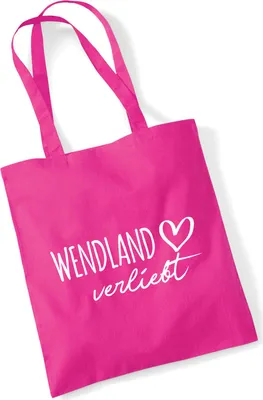 Produktbild von Huuraa Jutebeutel Wendland verliebt 10 Liter Fuchsia Baumwolle Tasche Geschenkidee