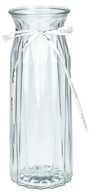 Glasvase mit breiter Öffnung, 29 x 10 cm, transparent