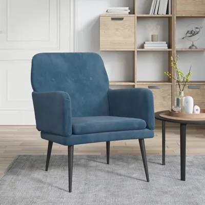 Obrázok produktu pre The Living Store kreslo modré 62x79x79 cm zamat