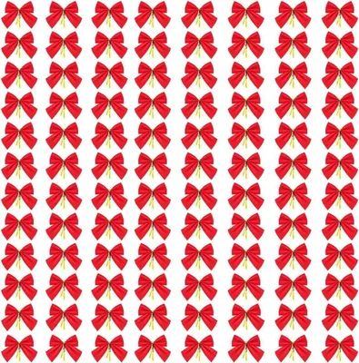 Obrázok produktu pre 96x červené vianočné mašle 6 cm - slávnostné balenie darčekov a dekorácie
