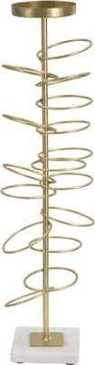 Image de Mauro Ferretti Bougeoir Anneaux 14x13x50,5 cm doré blanc