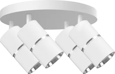 Immagine prodotto di Faretto BAMBOO bianco-argento 4xGU10x10W in alluminio, dimensioni: 16,3x25x25 cm, IP20, Polux