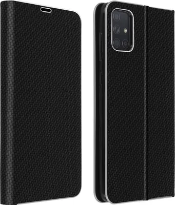 Obrázek produktu pro Avizar, Samsung Galaxy A71 flipové pouzdro, kryt s karbonovým designem a stojánkem, černý