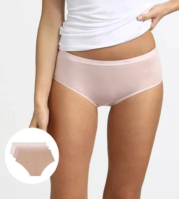 Image de Dim shorty lot de 3 Ecodim Coton stretch boxer peau/rose/nacre femmes