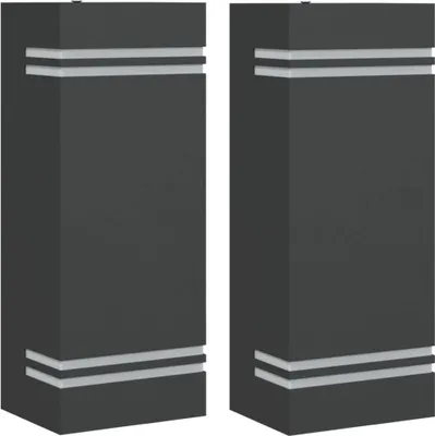 Immagine prodotto di vidaXL Luci da parete per esterni 2 pezzi in acciaio inox nero